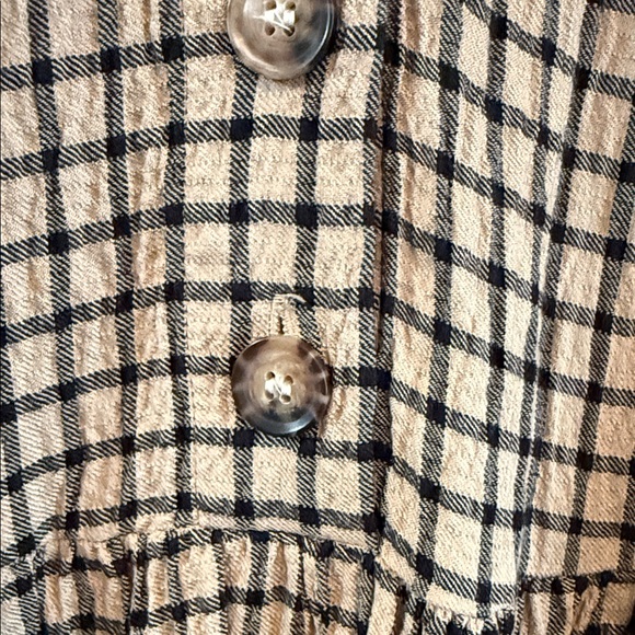 Madewell Button-Back Peplum Top in Mini Windowpane size small - Picture 8 of 9